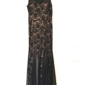 Alex Evenings Black Lace Prom Dress